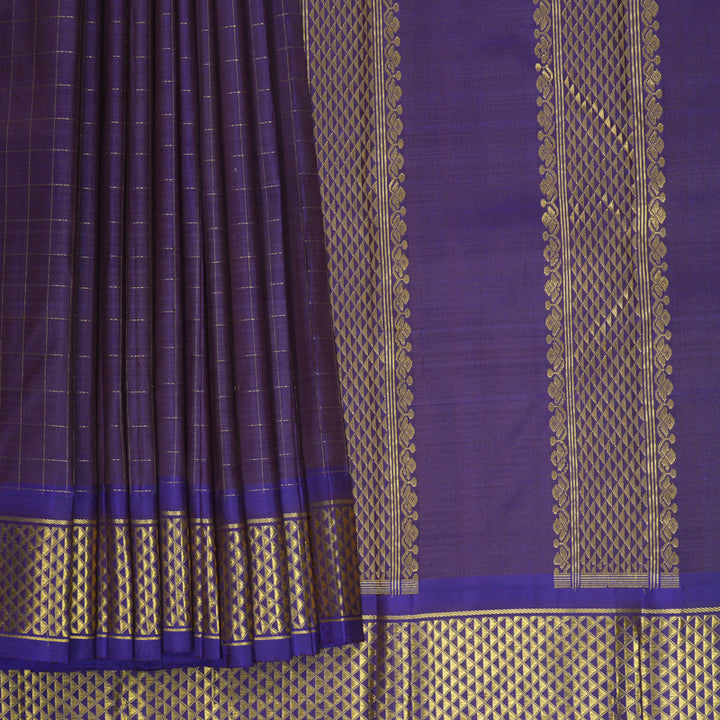 Hayagrivas Handloom Purple Kanjivaram Silk Saree KBF1005I3-2
