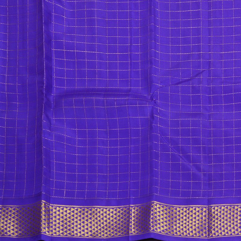 Hayagrivas Handloom Purplish-Blue Kanjivaram Silk Saree KBF1005I3-4