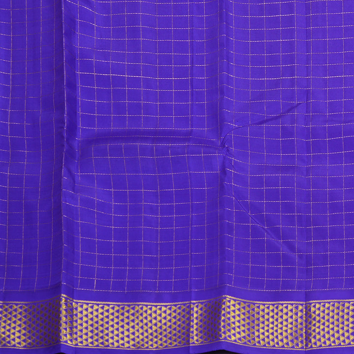 Hayagrivas Handloom Purplish-Blue Kanjivaram Silk Saree KBF1005I3-4