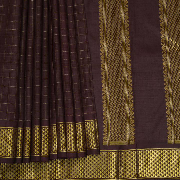 Hayagrivas Handloom Deep Snuff Kanjivaram Silk Saree KBF1005I3-5