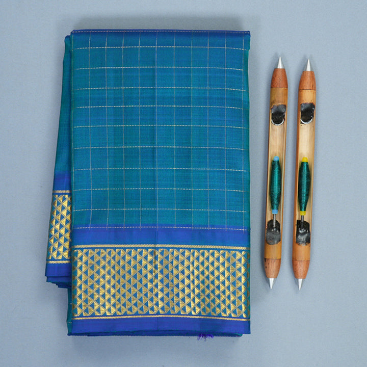 Hayagrivas Handloom Peacock Green Kanjivaram Silk Saree KBF1005I3-6