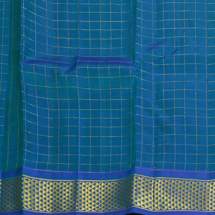 Hayagrivas Handloom Peacock Green Kanjivaram Silk Saree KBF1005I3-6