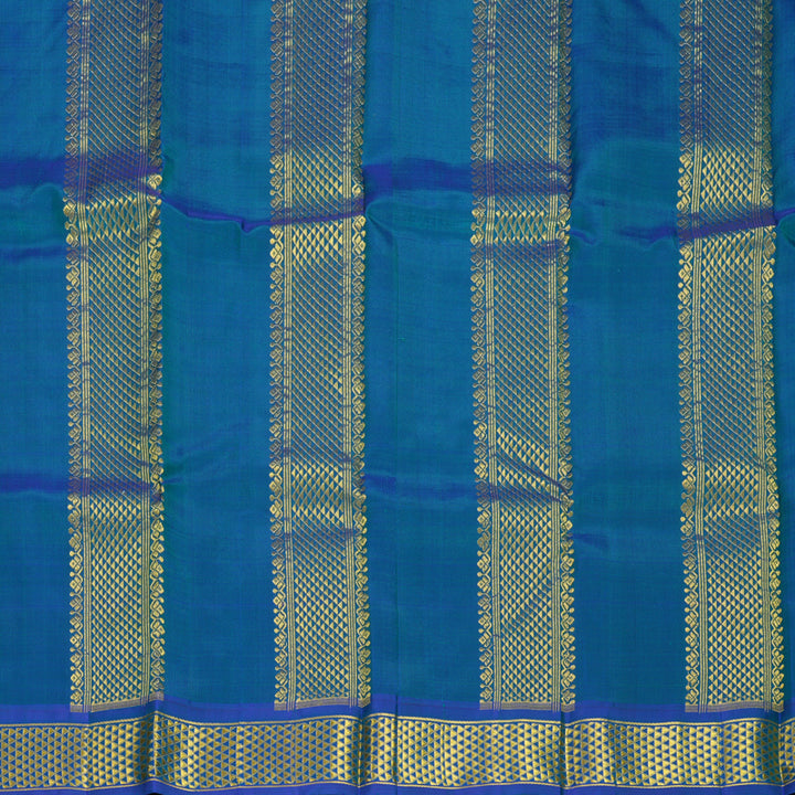 Hayagrivas Handloom Peacock Green Kanjivaram Silk Saree KBF1005I3-6