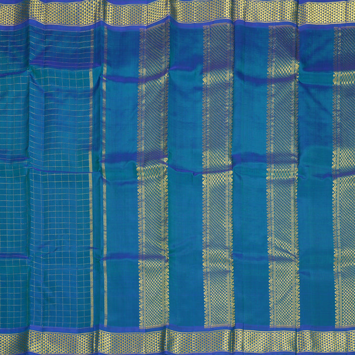 Hayagrivas Handloom Peacock Green Kanjivaram Silk Saree KBF1005I3-6