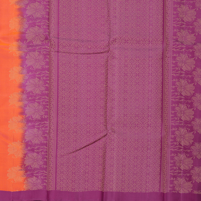 Hayagrivas Orangish-Pink Handloom Soft Silk Saree KBF1007I1-11