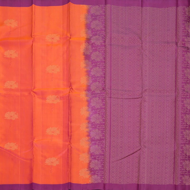 Hayagrivas Orangish-Pink Handloom Soft Silk Saree KBF1007I1-11