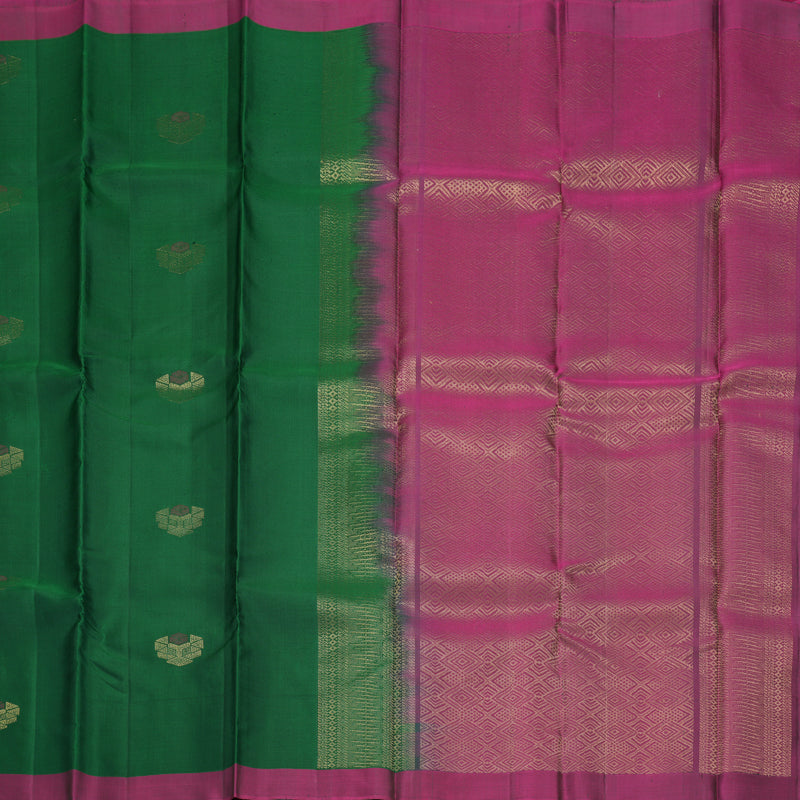 Hayagrivas Bottle Green Handloom Soft Silk Saree KBF1007I1-17