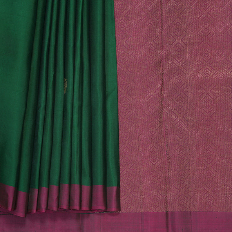 Hayagrivas Bottle Green Handloom Soft Silk Saree KBF1007I1-17