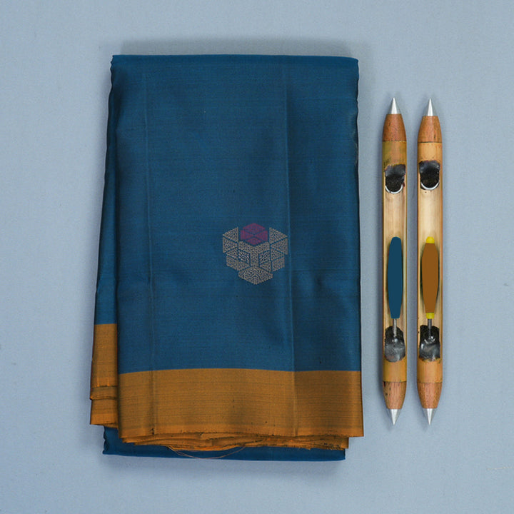 Hayagrivas Peacock Blue Handloom Soft Silk Saree KBF1007I1-19