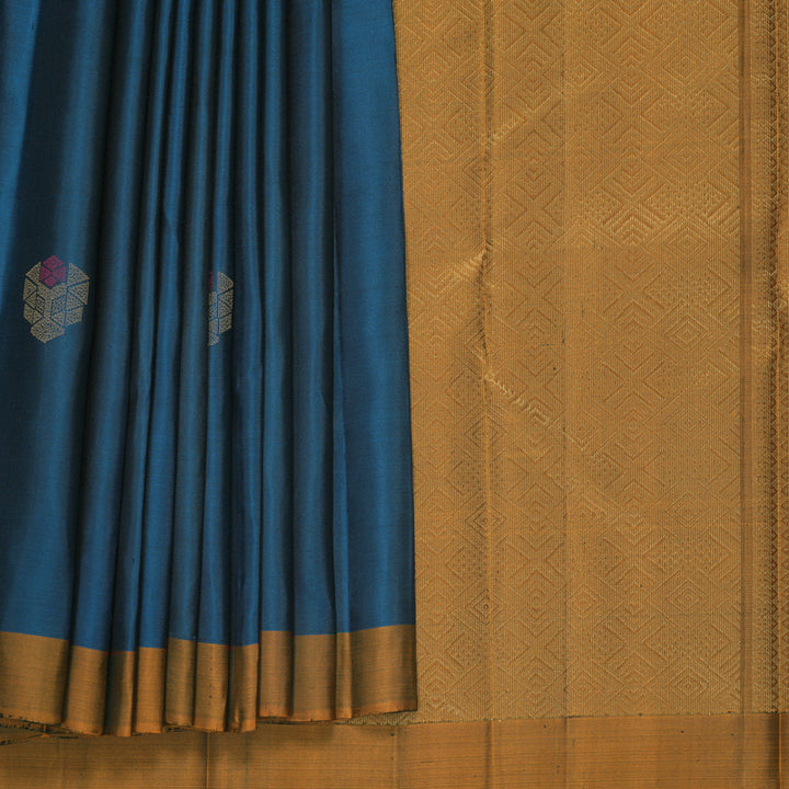 Hayagrivas Peacock Blue Handloom Soft Silk Saree KBF1007I1-19