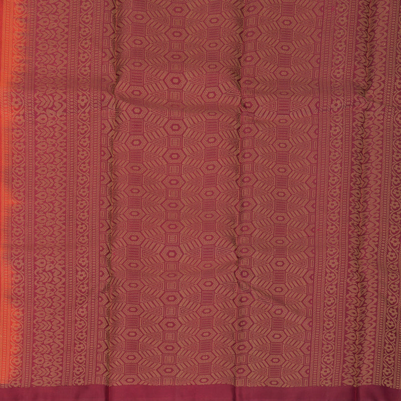 Hayagrivas Reddish-Orange Handloom Soft Silk Saree KBF1007I1-21