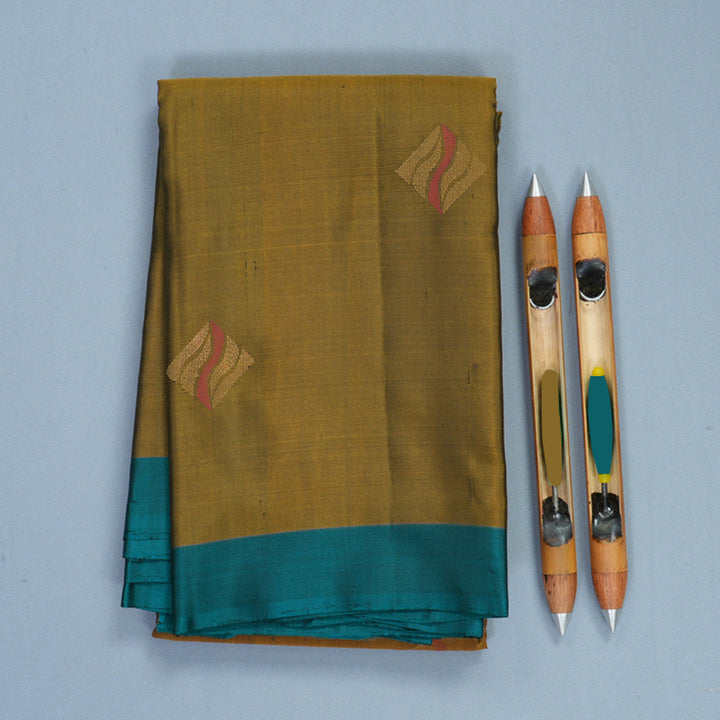 Hayagrivas Honey Mustard Handloom Soft Silk Saree KBF1007I1-27