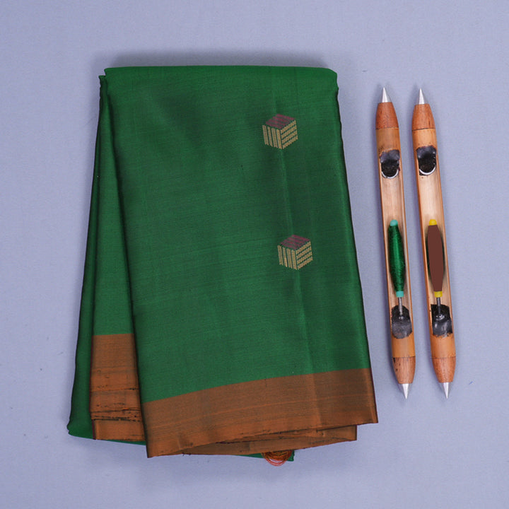 Hayagrivas Bottle Green Handloom Soft Silk Saree KBF1007I1-36