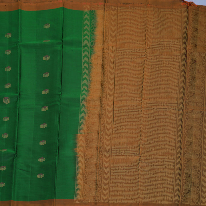 Hayagrivas Bottle Green Handloom Soft Silk Saree KBF1007I1-36