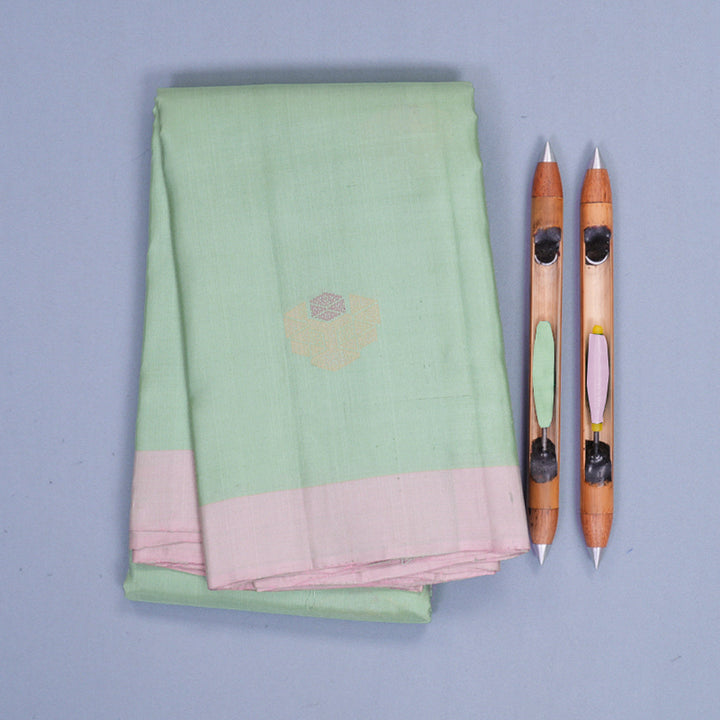 Hayagrivas Pista Green Handloom Soft Silk Saree KBF1007I1-38