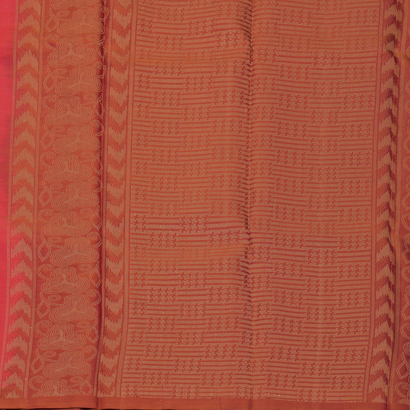 Hayagrivas Reddish-Orange Handloom Soft Silk Saree KBF1007I1-4