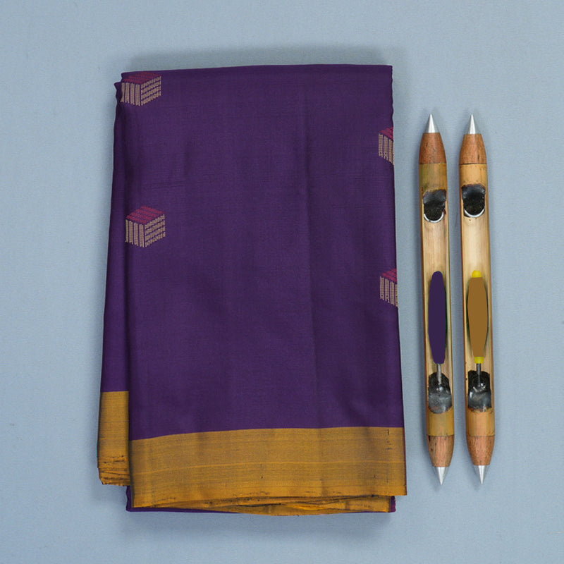Hayagrivas Purple Handloom Soft Silk Saree KBF1007I1-6
