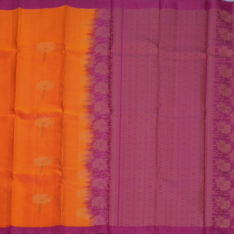 Hayagrivas Orange Handloom Soft Silk Saree KBF1007I1-7