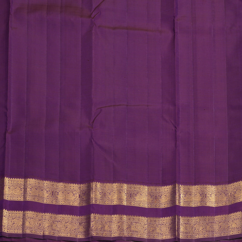 Hayagrivas Handloom Olive Green Kanjivaram Silk Saree with Purple Border KBF1008I2-1
