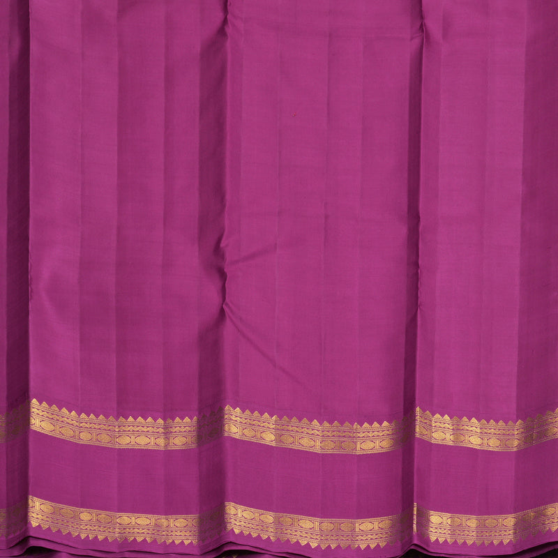 Hayagrivas Handloom Mustard Yellow Kanjivaram Silk Saree with Vadamalli Purple Border KBF1008I2-2