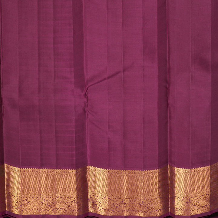 Hayagrivas Handloom Mambazham Orange Kanjivaram Silk Saree with Magenta-Purple Border KBF1008I2-4