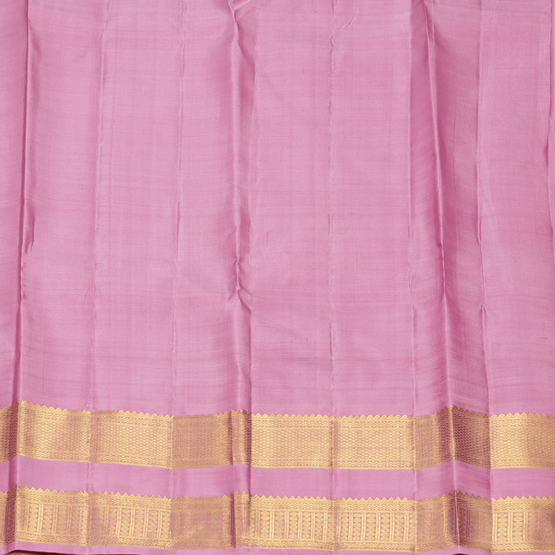 Hayagrivas Handloom Beige-Yellow Kanjivaram Silk Saree with Rose Pink Border KBF1008I3-3