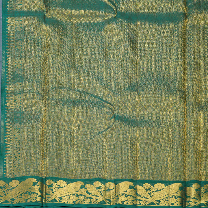 Hayagrivas Handloom Lotus Pink Kanjivaram Silk Saree with Ramar Green Border KBF1008I4-1