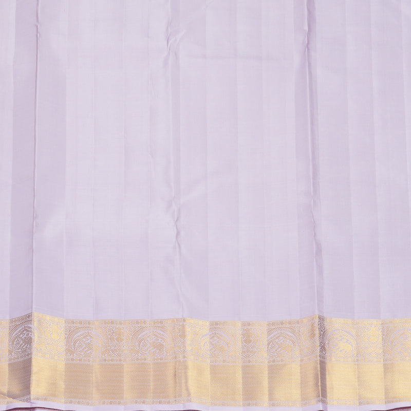 Hayagrivas Handloom Bright Teal Kanjivaram Silk Saree with Lilac Border KBF1008I5-1