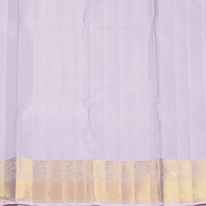 Hayagrivas Handloom Bright Teal Kanjivaram Silk Saree with Lilac Border KBF1008I5-1