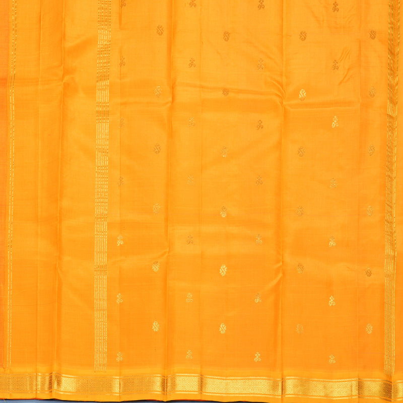 Hayagrivas Orange Pure One-sided Border Kanjivaram Silk Saree KBF1010I1-11