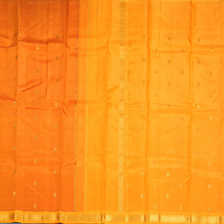 Hayagrivas Orange Pure One-sided Border Kanjivaram Silk Saree KBF1010I1-11