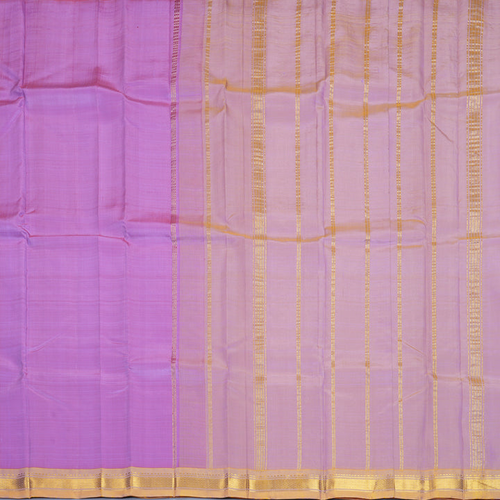 Hayagrivas Lavender Pure One-sided Border Kanjivaram Silk Saree KBF1010I1-3