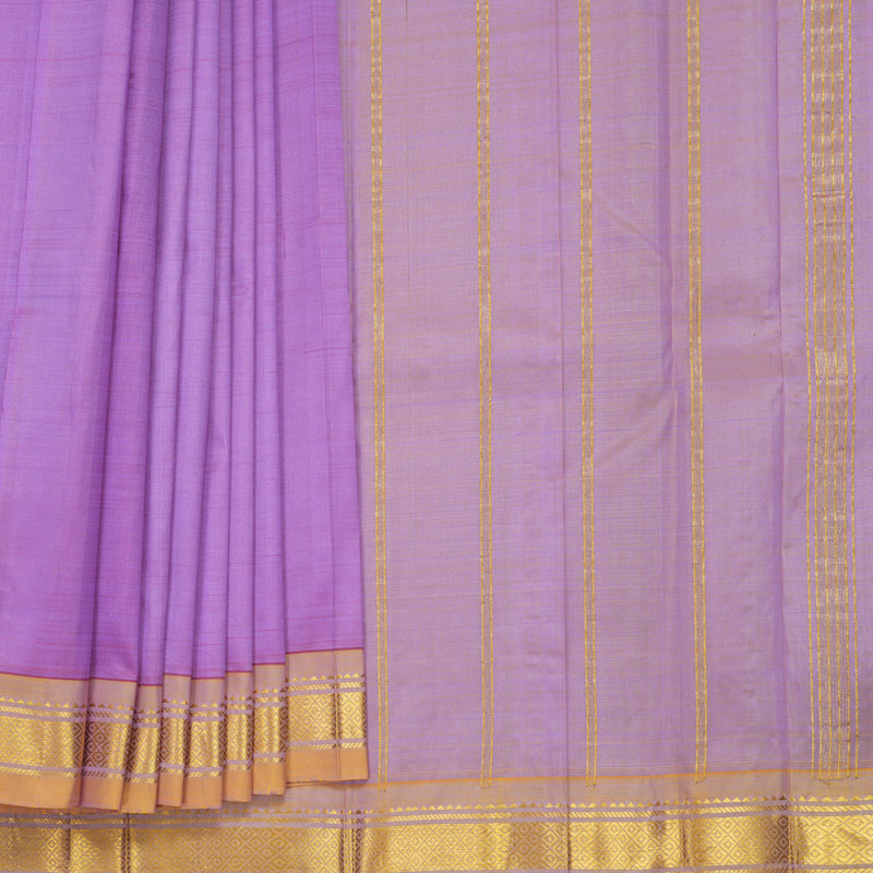Hayagrivas Lavender Pure One-sided Border Kanjivaram Silk Saree KBF1010I1-3