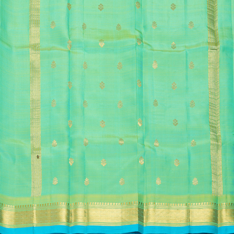 Hayagrivas Blue-Purple Pure One-sided Border Kanjivaram Silk Saree KBF1010I2-12
