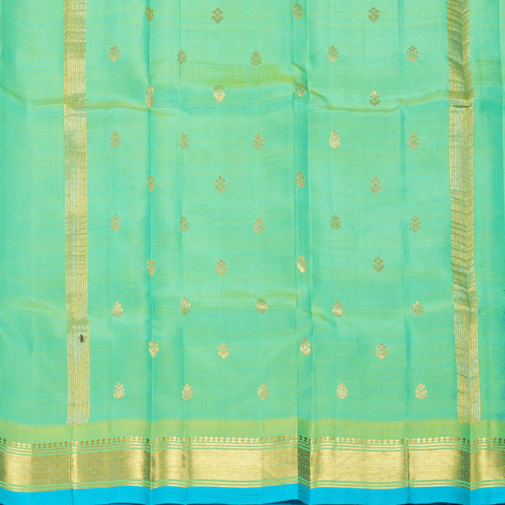 Hayagrivas Blue-Purple Pure One-sided Border Kanjivaram Silk Saree KBF1010I2-12
