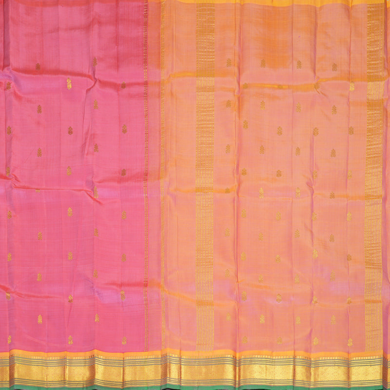 Hayagrivas Pink Pure One-sided Border Kanjivaram Silk Saree KBF1010I2-13