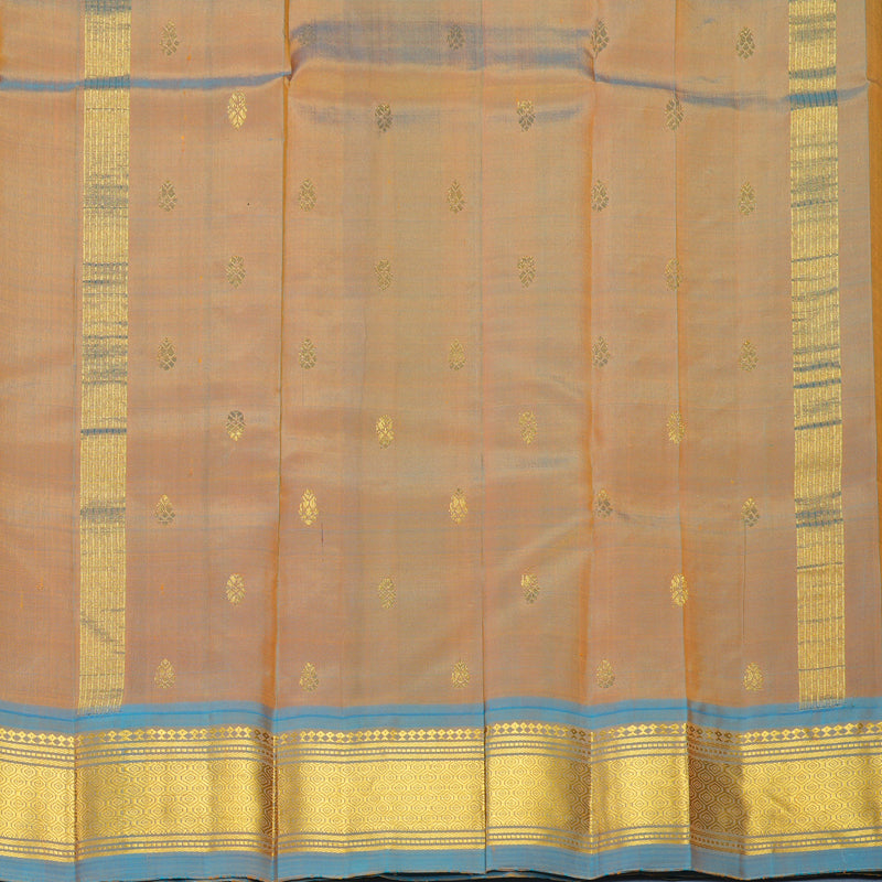Hayagrivas Sampanga Yellow Pure One-sided Border Kanjivaram Silk Saree KBF1010I2-16