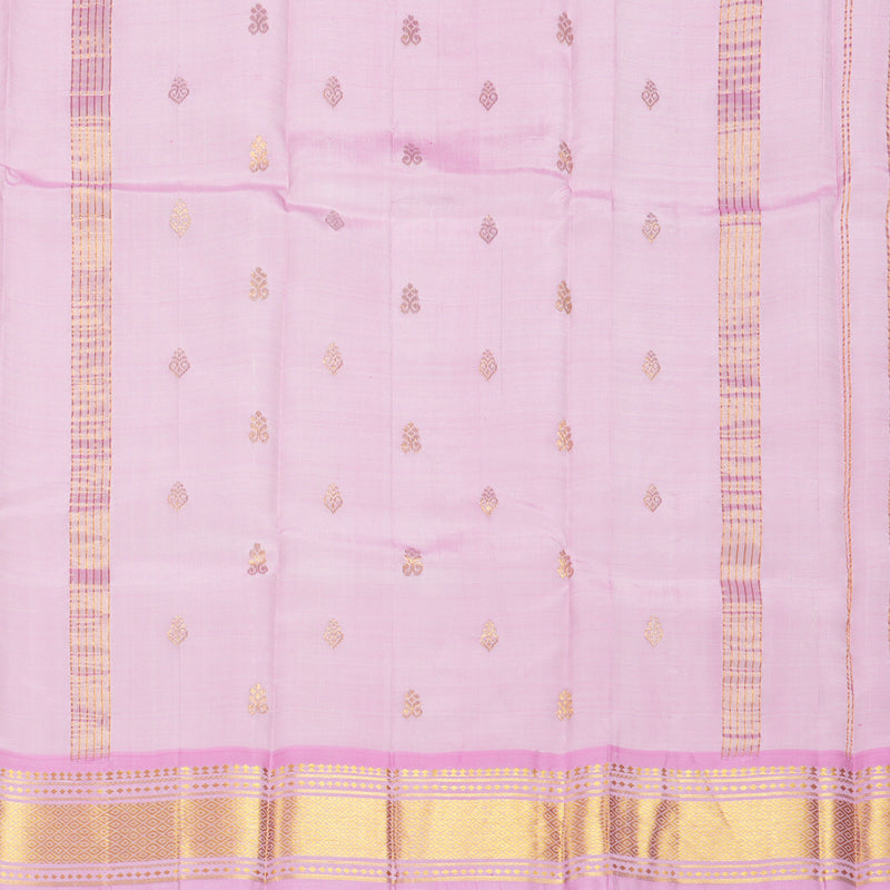 Hayagrivas Half-White Pure One-sided Border Kanjivaram Silk Saree KBF1010I2-21