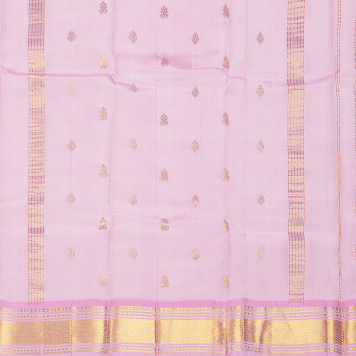Hayagrivas Half-White Pure One-sided Border Kanjivaram Silk Saree KBF1010I2-21