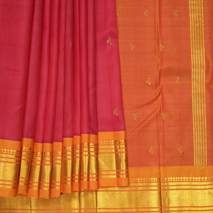 Hayagrivas Red Pure One-sided border Kanjivaram Silk Saree KBF1010I2-24