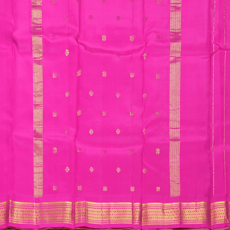 Hayagrivas Olive Green Pure One-sided Border Kanjivaram Silk Saree KBF1010I2-25