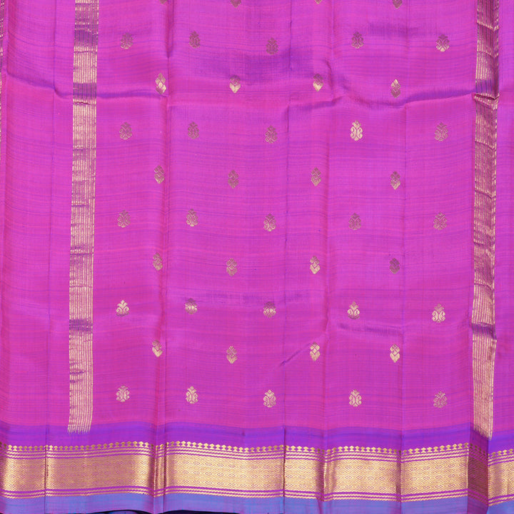 Hayagrivas Orangish-Pink Pure One-sided Border Kanjivaram Silk Saree KBF1010I2-38