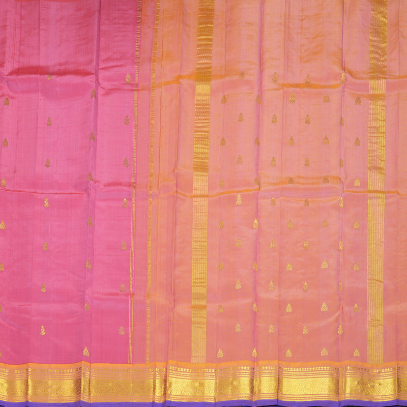 Hayagrivas Rose Pink Pure One-sided Border Kanjivaram Silk Saree KBF1010I2-39