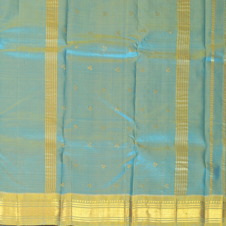 Hayagrivas Sky Blue Pure One-sided Border Kanjivaram Silk Saree KBF1010I2-4