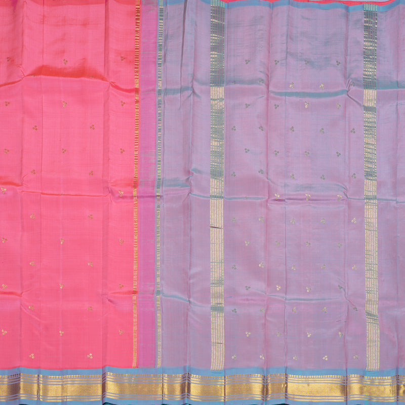 Hayagrivas Pink Pure One-sided Border Kanjivaram Silk Saree KBF1010I2-45