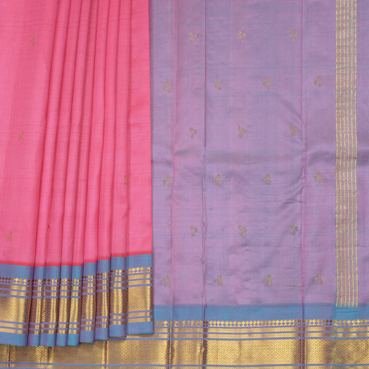Hayagrivas Pink Pure One-sided Border Kanjivaram Silk Saree KBF1010I2-45
