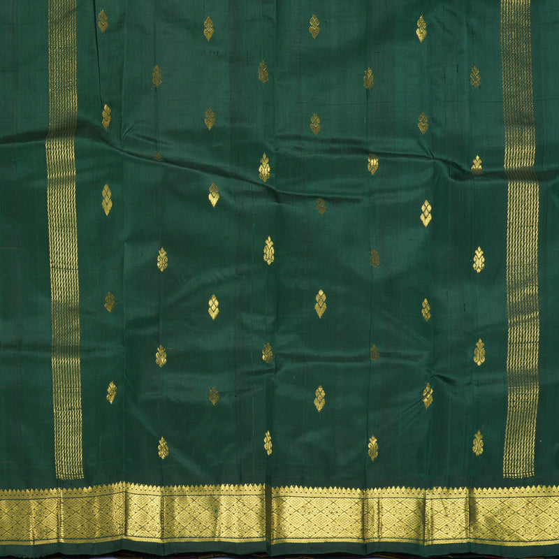 Hayagrivas Multicolour Checks Pure One-sided Border Kanjivaram Silk Saree KBF1010I4-3