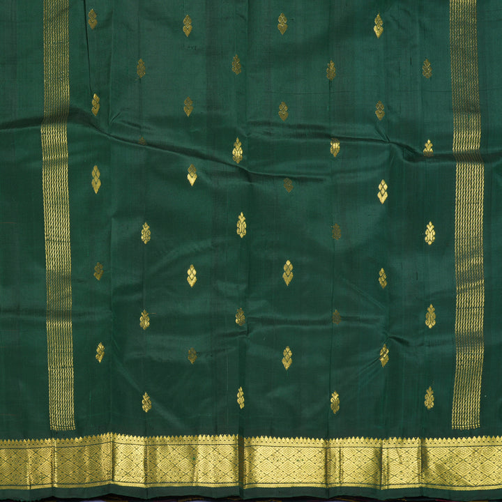 Hayagrivas Multicolour Checks Pure One-sided Border Kanjivaram Silk Saree KBF1010I4-3