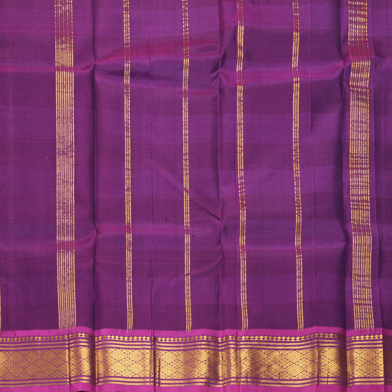 Hayagrivas Multicolour Checks Pure One-sided Border Kanjivaram Silk Saree KBF1010I4-4
