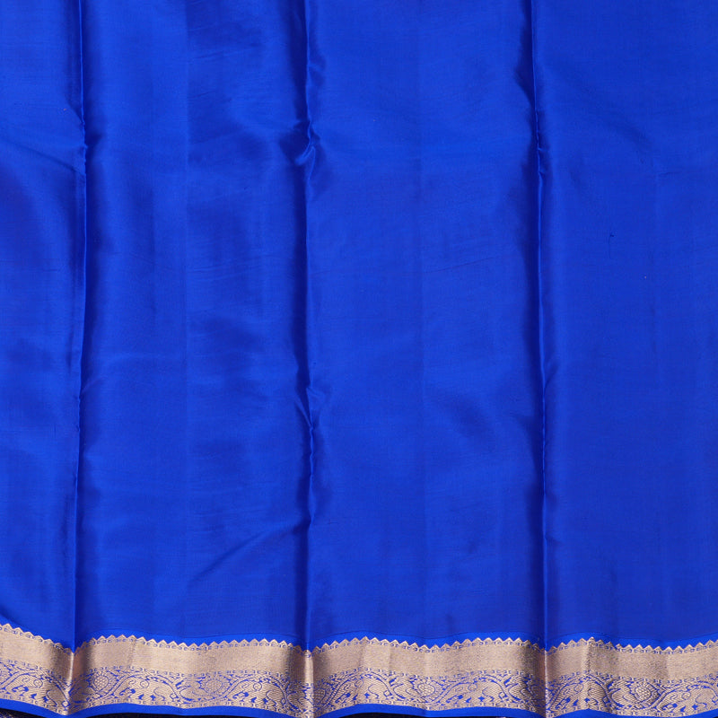 Hayagrivas Handloom Carrot Orange Kanjivaram Silk Saree with Royal Blue Border KBF1012I1-14
